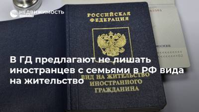 В ГД предлагают не лишать иностранцев с семьями в РФ вида на жительство