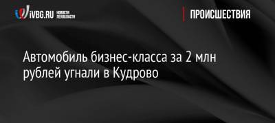 Автомобиль бизнес-класса за 2 млн рублей угнали в Кудрово