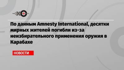 По данным Amnesty International, десятки мирных жителей погибли из-за неизбирательного применения оружия в Карабахе