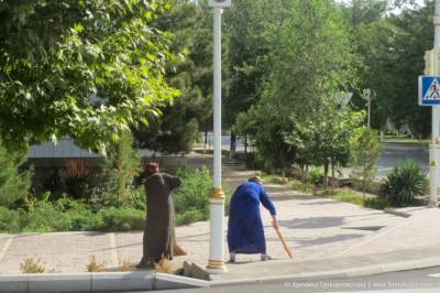 В Туркменабате с начала недели убирают и чистят улицы, а также отлавливают бродячих животных