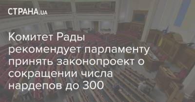 Комитет Рады рекомендует парламенту принять законопроект о сокращении числа нардепов до 300