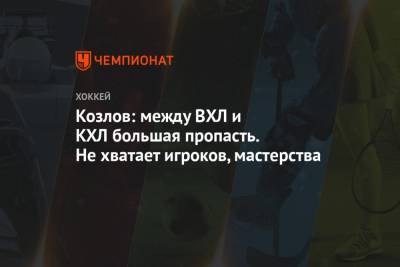 Козлов: между ВХЛ и КХЛ большая пропасть. Не хватает игроков, мастерства