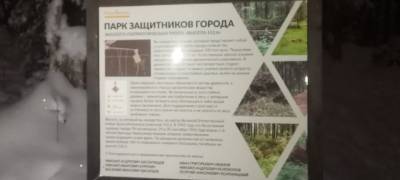 Власти Петрозаводска "застолбили" территорию в парке Защитников города