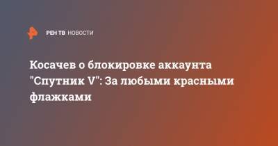 Косачев о блокировке аккаунта "Спутник V": За любыми красными флажками