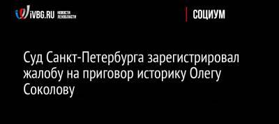 Суд Санкт-Петербурга зарегистрировал жалобу на приговор историку Олегу Соколову