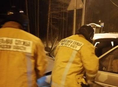 Фото: спасателям пришлось извлекать из машины пострадавшего в ДТП у Доможирово