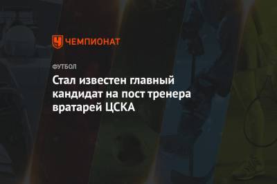 Стал известен главный кандидат на пост тренера вратарей ЦСКА