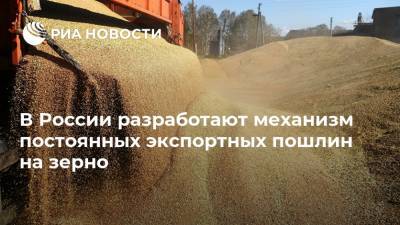 В России разработают механизм постоянных экспортных пошлин на зерно
