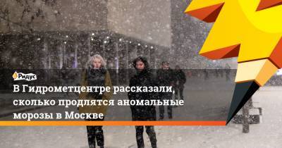 В Гидрометцентре рассказали, сколько продлятся аномальные морозы в Москве