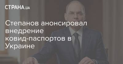 Степанов анонсировал внедрение ковид-паспортов в Украине