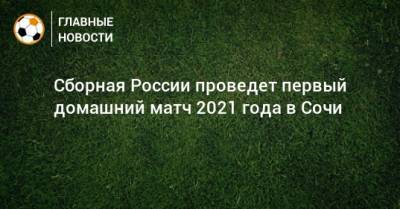 Сборная России проведет первый домашний матч 2021 года в Сочи