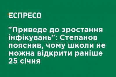 "Приведет к росту инфицирований": Степанов объяснил, почему школы нельзя открыть раньше 25 января