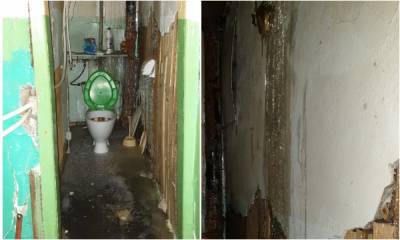 В аварийном доме в Петрозаводске туалет превратился в каток, но никому нет дела