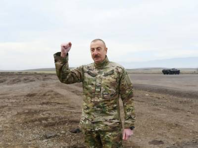 Алиев впервые приехал в Шушу после столкновений в Нагорном Карабахе. Он объявил город "культурной столицей Азербайджана"