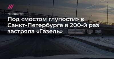 Под «мостом глупости» в Санкт-Петербурге в 200-й раз застряла «Газель»