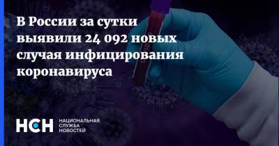В России за сутки выявили 24 092 новых случая инфицирования коронавируса