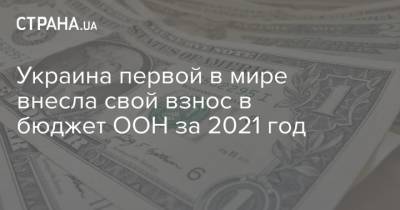 Украина первой в мире внесла свой взнос в бюджет ООН за 2021 год