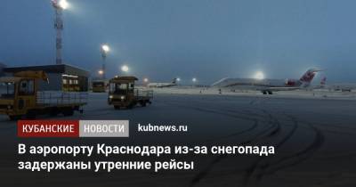В аэропорту Краснодара из-за снегопада задержаны утренние рейсы