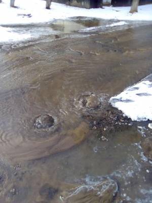 "Плывем": как из-за порыва по улицам Лисичанска разливаются реки (видео)