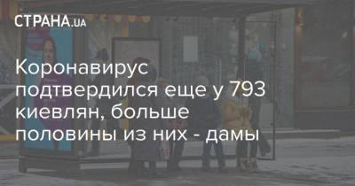 Коронавирус подтвердился еще у 793 киевлян, больше половины из них - дамы