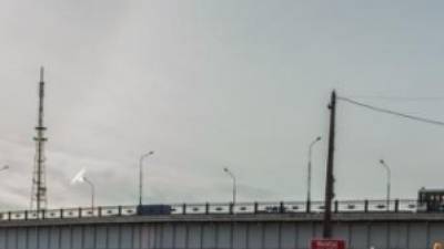 Два японских автомобиля столкнулись на мосту Александра Невского