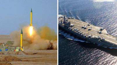 Выпущенные во время учений иранские ракеты "приводнился в опасной близости" от авианосца США