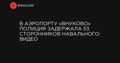 В аэропорту «Внуково» полиция задержала 53 сторонников Навального: видео