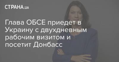 Глава ОБСЕ приедет в Украину с двухдневным рабочим визитом и посетит Донбасс