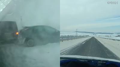 ФАН публикует видео аварии с участием восьми машин в Крыму