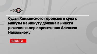 Судья Химкинского городского суда с минуты на минуту должна вынести решение о мере пресечения Алексею Навальному