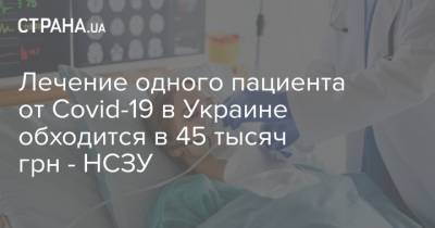 Лечение одного пациента от Covid-19 в Украине обходится в 45 тысяч грн - НСЗУ