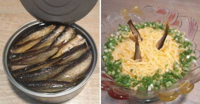 Салат «Рыбки в пруду», идеальный для массивных хрустальных салатниц