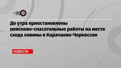 До утра приостановлены поисково-спасательные работы на месте схода лавины в Карачаево-Черкессии