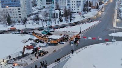 В Уфе развязку на Заки Валиди закрыли полностью до конца реконструкции