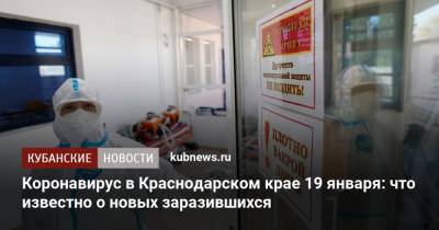 Коронавирус в Краснодарском крае 19 января: что известно о новых заразившихся