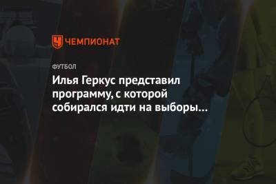 Илья Геркус представил программу, с которой собирался идти на выборы президента ФНЛ