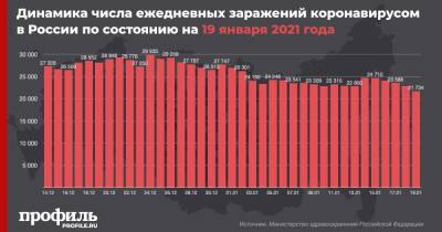 В России выявили 21734 новых случая коронавируса за сутки