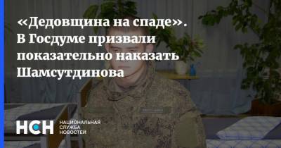 «Дедовщина на спаде». В Госдуме призвали показательно наказать Шамсутдинова