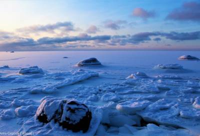 Фотограф показал лунный пейзаж на берегу Финского залива в Сосновом Бору