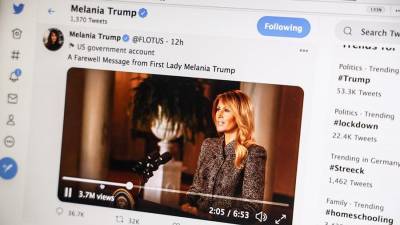 Меланья Трамп выпустила прощальное видеообращение в качестве первой леди