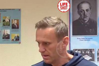 Песков прокомментировал суд над Навальным под портретом Ягоды