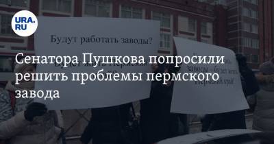 Сенатора Пушкова попросили решить проблемы пермского завода