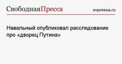 Навальный опубликовал расследование про «дворец Путина»