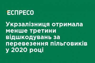 Укрзализныця получила менее трети возмещений за перевозку льготников в 2020 году