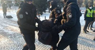 В Киеве полиция задержала участников акции против ультраправого насилия