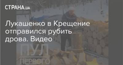 Лукашенко в Крещение отправился рубить дрова. Видео