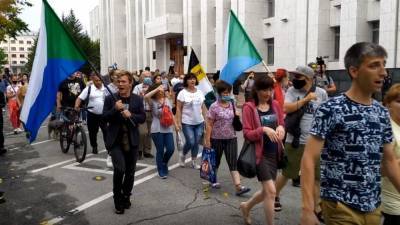 Несанкционированные митинги в Хабаровске завершились