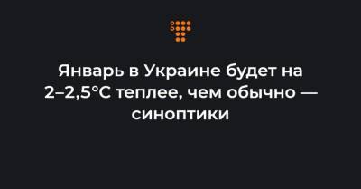 Январь в Украине будет на 2–2,5°С теплее, чем обычно — синоптики