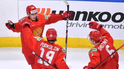 Россия обыгрывает Германию после первого периода в четвертьфинале МЧМ-2021 по хоккею