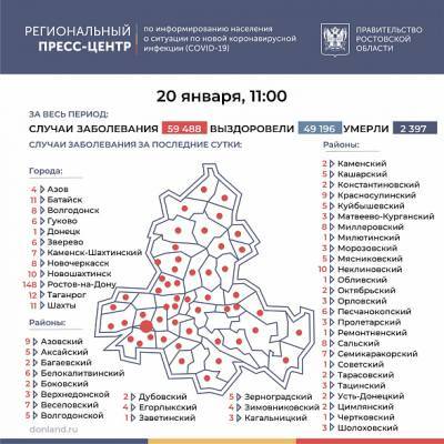 В Ростовской области COVID-19 за последние сутки подтвердился у 388 человек
